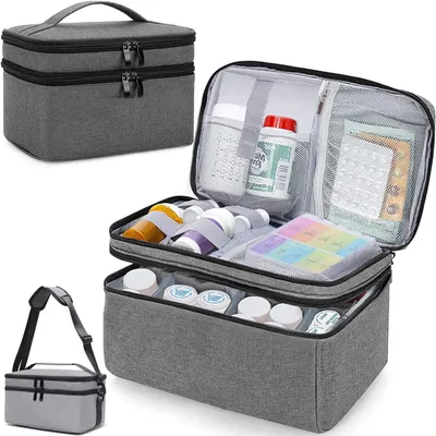 Produktbild von Aufbewahrungstasche Medizin Tasche, Multifunktionstasche, tragbare medizinische Veranstalter leer mit Schultergurt,  Erste-Hilfe-Kits Box für Haus