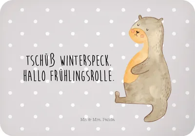 Produktbild von Mr. & Mrs. Panda magnet Otter Bauch - Grau Pastell - Geschenk, Dekomagnet, holzmagnet, Notizhalter, dick, Winterspeck, Kühlschrankmagnet, Essen. Foodlover, zettelhalter