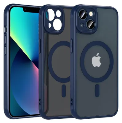 Zdjęcie produktu dla Etui magnetyczne na iPhone'a 13 Etui ochronne Magsafe Odporna na wstrząsy ramka z TPU z silnym pierścieniem magnetycznym, niebieskie
