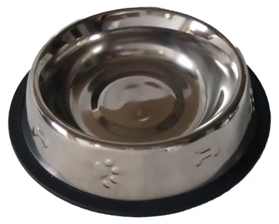 Produktbild von Fressnapf Futternapf Edelstahl Wasser Futter Hund Katze Ø 21 cm Gummiring