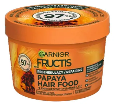 Zdjęcie produktu dla Garnier Fructis Hair Food Papaya Maska do włosów zniszczonych 400 ml