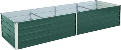 Produktbild von Metall Blumenbeet Hochbeet 320x80x77 cm Grün Pflanzbeet Gemüsebeet Pflanzkasten