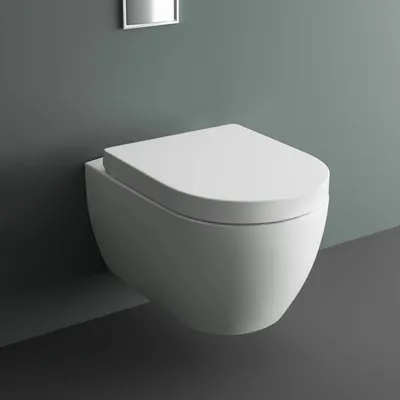 Produktbild von Alpenberger Hängetoilette Dusch-WC mit Integrierter Bidet Taharet Funktion | Keramik Toilette mit Verstellbarer Edelstahlkopfdüse | Wand WC Spülrandlos & Abnehmbarer D-Form WC-Sitz |  Europa