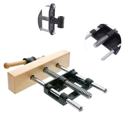 Imagen del producto de Mordazas para taller de carpintería, longitud 37 cm, anchura 17,9 cm, rango de apertura 23 cm, diámetro de las barras de acero 2,3 cm, distancia entre las barras guía 14,8 cm