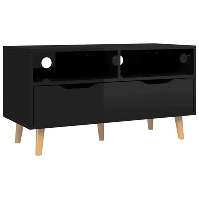 Produktbild von vidaXL TV-Schrank Hochglanz-Schwarz 90x40x48,5 cm Holzwerkstoff