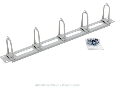 Produktbild von 19" Kabelführungspanel 1HE mit Kunststoffbügeln für Rack