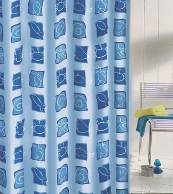 Produktbild von Kleine Wolke Duschvorhang Sealife blau, 180 x 200 cm