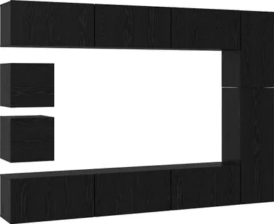 Immagine prodotto di vidaXL Mobile TV 10 pezzi Nero Effetto rovere Materiale ligneo
