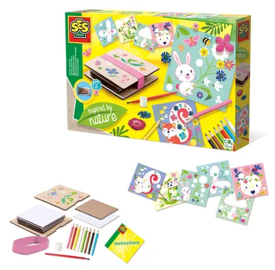 Produktbild von SES Creative 14034 Blumenpresse mit Vorlagen - Naturkunde Bastelset für Kinder, Bastelset für Kinder, 5 Jahr(e), Karton