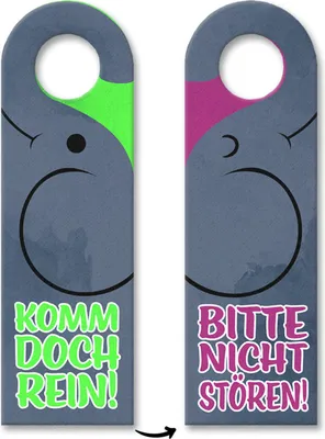 Produktbild von Türhänger 10er Set mit lustigem Elefanten - Bitte nicht stören oder Komm doch