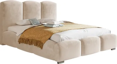 Obrázok produktu pre Čalúnená posteľ 180x200 cm Roma – dvojposteľ s úložným priestorom – rošt, hrubá pena, posteľ 180x200 béžová