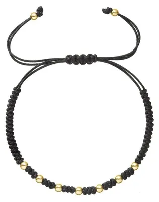 Produktbild von Exklusives schwarzes Kabbalah-Armband mit Goldkugeln 93T00101 schwarz