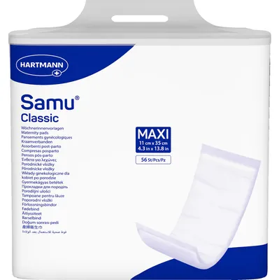 Produktbild von HARTMANN Samu Wöchnerinnenvorlagen Classic maxi 11 x 35 cm, 56 St. Vorlagen