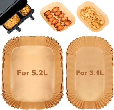Produktbild von Heißluftfritteuse Zubehör für Tefal 5,2/3,1 L Dual Easy Fry, Philips Dual Basket Airfryer 3000-Serie, Backpapier Zubehör(100PCS)