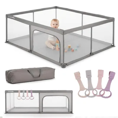 Obrázok produktu pre Ohrádka pre deti Ohrádka pre deti 150x200 cm GRIFFE Skladacia Bezpečný a stabilný rám na plazenie pre deti s priedušnou sieťovinou a protišmykovou základňou