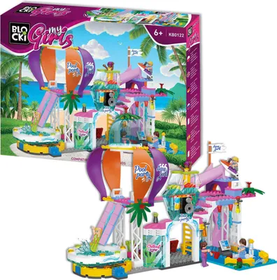 Produktbild von BLOCKI MyGirls Aquapark Freizeitpark Rutsche Bausatz Spielzeug