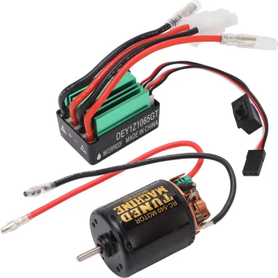 Obrázok produktu pre Čierny 540 kefovaný motor so zelenou ochranou proti prehriatiu 65A ESC Veľké torzné diely RC auta 55T