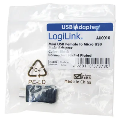Obrázek produktu pro LogiLink AU0010, Micro USB, Mini USB, Černá