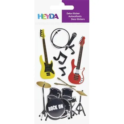 Produktbild von HEYDA Sticker Mix Rock Band, Karton, Mehrfarbig, Junge, 75 mm, 165 mm, 8 Stück(e)