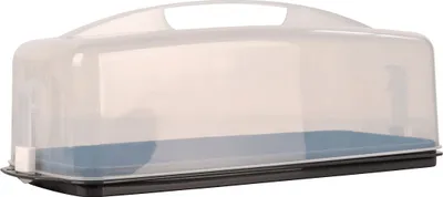 Produktbild von Kuchenhaube länglich 43 cm EUROHOME Kastenkuchenbehälter Kunststoff - Kuchencontainer für Königskuchen & Kuchenbox - Tortentransportbox für Kuchen