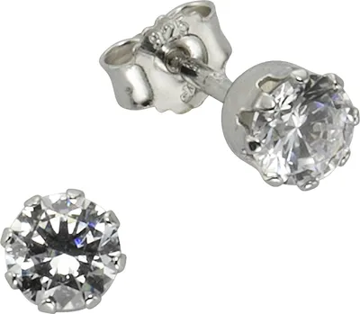 Produktbild von Zeeme Basic Ohrstecker 925/- Sterling Silber 0,5cm weiß Zirkonia weiß 371220277