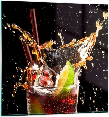 Produktbild von Bilder auf glas - Trinken saft cocktail nachtisch - 50x50cm - Glasbilder - Wandbilder - Kunstdruck - zum Aufhängen bereit - Wanddekoration aus Glas - Glas Bilder - Wandbild auf Glas - GAC50x50-2223