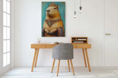 Obrázek produktu pro Abstraktní obraz na plátně do obývacího pokoje Princezna Kapybara Imitace 60x90