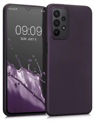 Produktbild von kwmobile Handyhülle für Samsung Galaxy A23 4G / 5G Hülle - Silikon Case metallisch schimmernd - Schutzhülle Cover - Metallic Brombeere