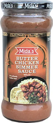 Obrázek produktu pro Midas Butter Chicken Simmer Sauce Mírná indická hotová omáčka 370g