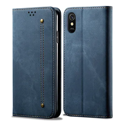 Obrázek produktu pro Redmi 9A Pouzdro, Kožené Peněženkové Pouzdro s Magnetickým Uzavíráním a Pouzdro s Funkcí Stojánku pro Xiaomi Redmi 9A modré