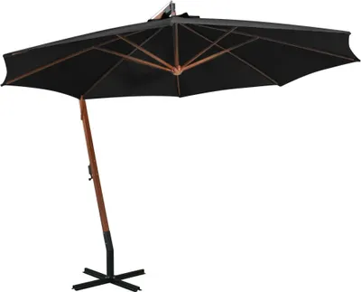 Produktbild von Ampelschirm mit Mast Schwarz 3,5x2,9 m Massivholz Tanne
