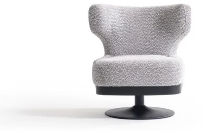 Immagine prodotto di Moderna poltrona in tessuto grigio e legno