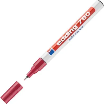 Obrázek produktu pro Edding 780, Červená, Jemný hrot, Hliník, 0,8 mm, Karton, Sklo, Kůže, Kov, Plast, Dřevo, Xylen, Toluen