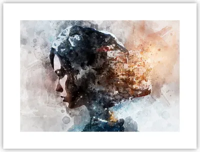 Produktbild von Poster - Poster ohne Rahmen - Frau Abstraktion - 40x30 cm - Wand Bild - Wanddeko - Wandbilder - Kunstposter - Wandposter - Bilder - Kunstdruck - Wanddekoration - Wandbild - P2XAA40x30-3956