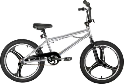 Imagen del producto de Bicicleta BMX para niños, 20 pulgadas (51 cm) – Estilo freestyle, con rotor de 360°, 4 pedales y transmisión de una velocidad – Color plateado