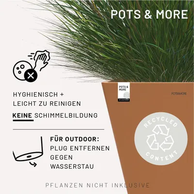 Image de POTS&MORE Pflanztopf Prismo 30, ø 31 cm quadratisch Terrakotta Höhe 25,6 cm