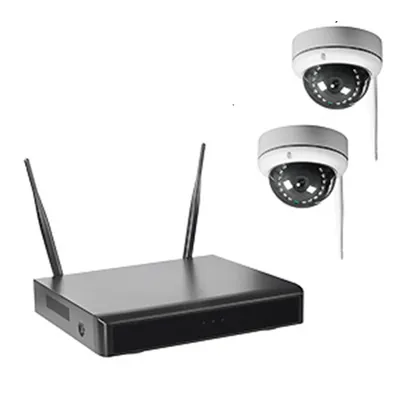 Produktbild von WLAN-NVR mit 2 Funk-Kuppelkameras WR100D, 1TB Festplatte HDD WiFi