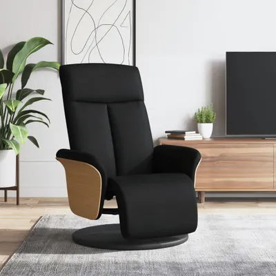 Produktbild von Cloris Designermöbel Relaxsessel mit Fußteil Schwarz Stoff 2024 Neu
