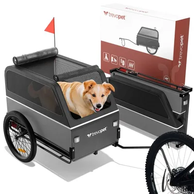 Immagine prodotto di Rimorchio per cani per bicicletta XL - Pieghevole - Fino a 45 kg - Impermeabile - Adatto a e-bike