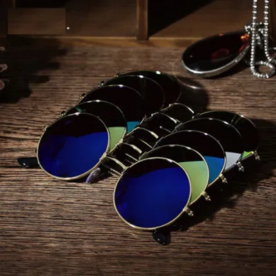 Produktbild von Herren Damen Runde Spiegellinsenbrille Im Freien Uv-Schutz Sonnenbrillen Brillen-Bunt