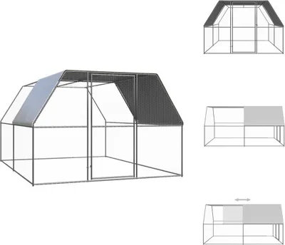 Zdjęcie produktu dla vidaXL Zewnętrzna klatka dla kur 3x4x2 m Ocynkowana stal - Siedliska i wybiegi dla małych zwierząt