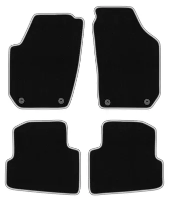 Immagine prodotto di Tappetini in moquette per Skoda Fabia II 2007-2014 (hatchback/station wagon) – set 4 pezzi, nero/argento, su misura – Wielganizator CARLUX
