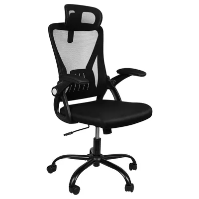 Produktbild von Bürostuhl ergonomischer Sitz Drehstuhl Chefsessel mit Mesh Netz Gaming Lordosenstütze Rückenlehne Sitz Kopfstütze Schwarz