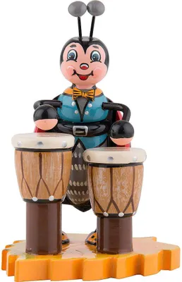 Produktbild von Marienkäfer mit Bongo (8cm) von Hubrig Volkskunst