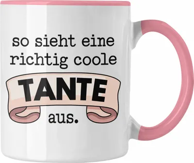 Produktbild von Trendation - Beste Tante Geschenk Tasse mit Spruch Kaffeetasse für Coole Tante (Rosa)