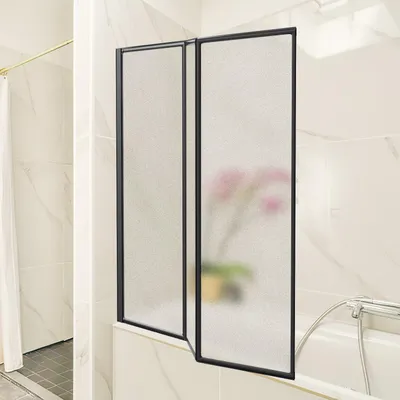 Immagine prodotto di Bettizia 120X140cm schermo pieghevole per vasca da bagno con schermo doccia altezza cabina doccia 140cm schermo pieghevole doccia, Nero