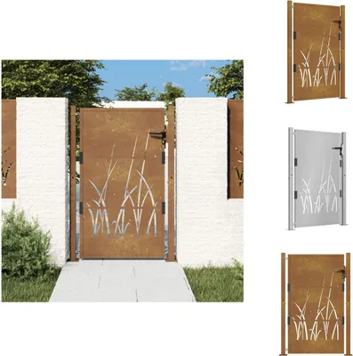 Produktbild von vidaXL Gartentor 105x155 cm Cortenstahl Gras-Design -  Gartentore
