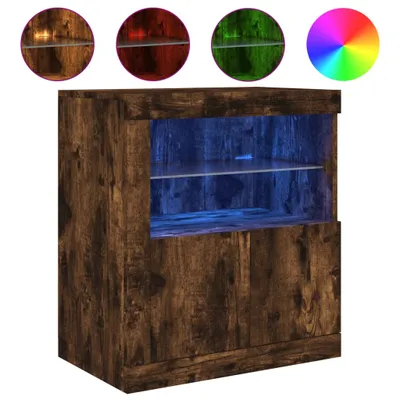 Immagine prodotto di Credenza con Luci LED Rovere Fumo 60,5x37x67 cm