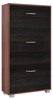 Immagine prodotto di Casaria Scarpiera Mobile per Scarpe Legno Marrone 3 Scompartimenti 115x60x24 cm Scaffale Salvaspazio