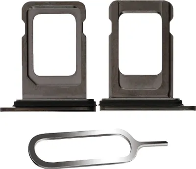 Produktbild von iPHONE 11 PRO / MAX SIM KARTEN HALTER TRAY ADAPTER FACH STECKER SLOT CARD + NADEL SPACE GREY GRAU